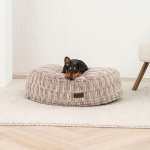 Dogco Pouf – Soft Cappuccino | Round Dog Pouf Bed