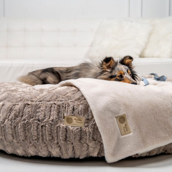 Dogco Pouf – Soft Cappuccino | Round Dog Pouf Bed