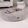 Dogco Pouf – Gray Shaggy | Round Dog Pouf Bed