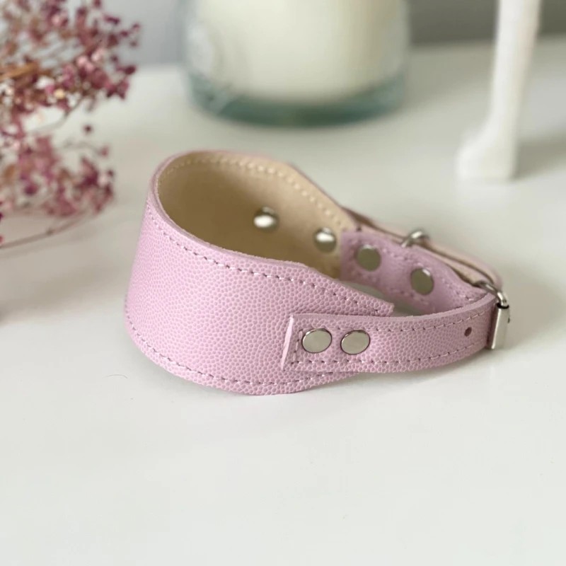 Sighthound Leather Collar – Powder Pink