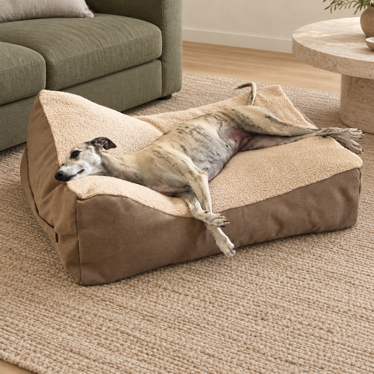Beddy-bye Dog Bed – Bouclé Beige - Image 4