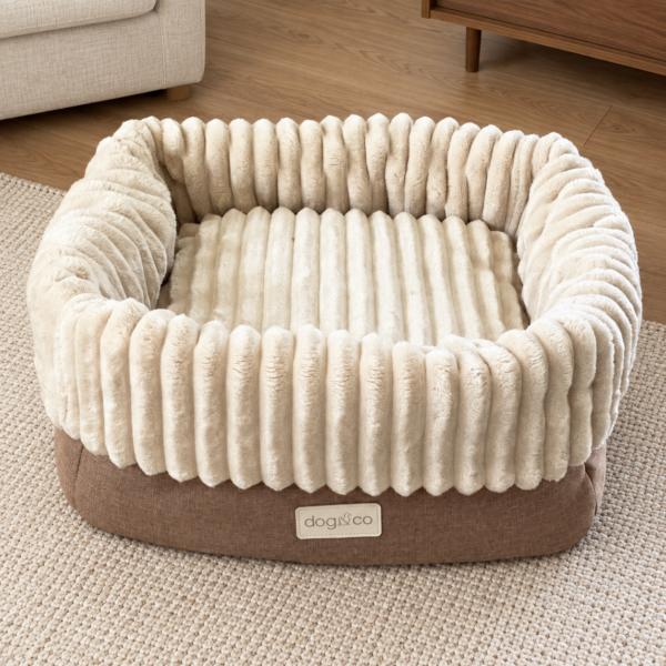 Dogco Cocoon Bed – Creme Caramel | Dog Bed with Folding Sides