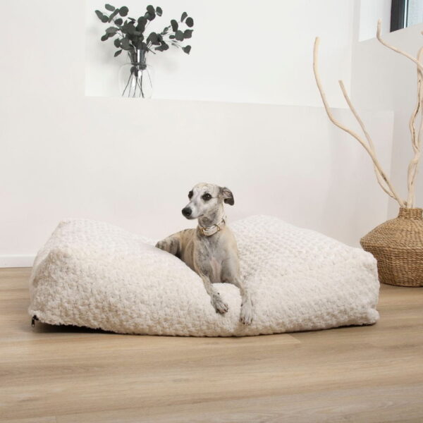 Dogco Lounger – Cream Roses | Rectangular Dog Bed