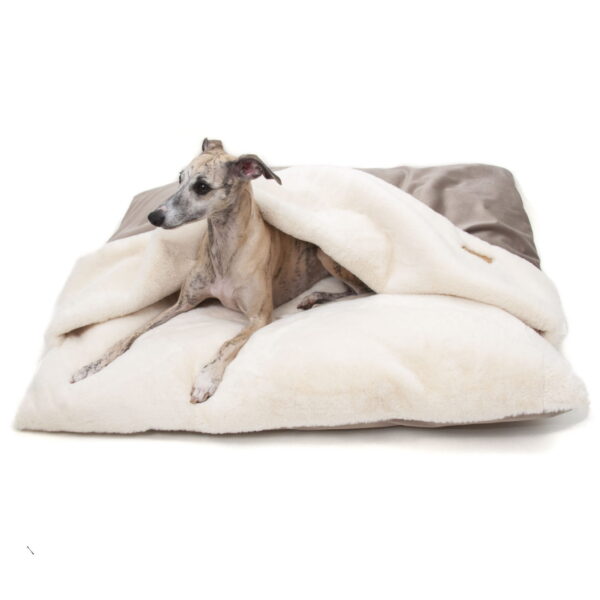 Dogco Nest – Walnut Cream | Covered Cave Bed with Blanket